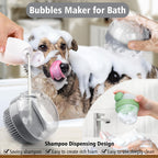 Soft Silicone Bristle Dog Brush With Soap Dispenser For Dog Grooming And Massage - Pink