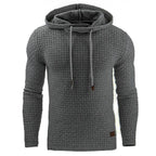Men's Jacquard Sweater Long-sleeved Hoodie Warm Color Hooded Sweatshirt Jacket