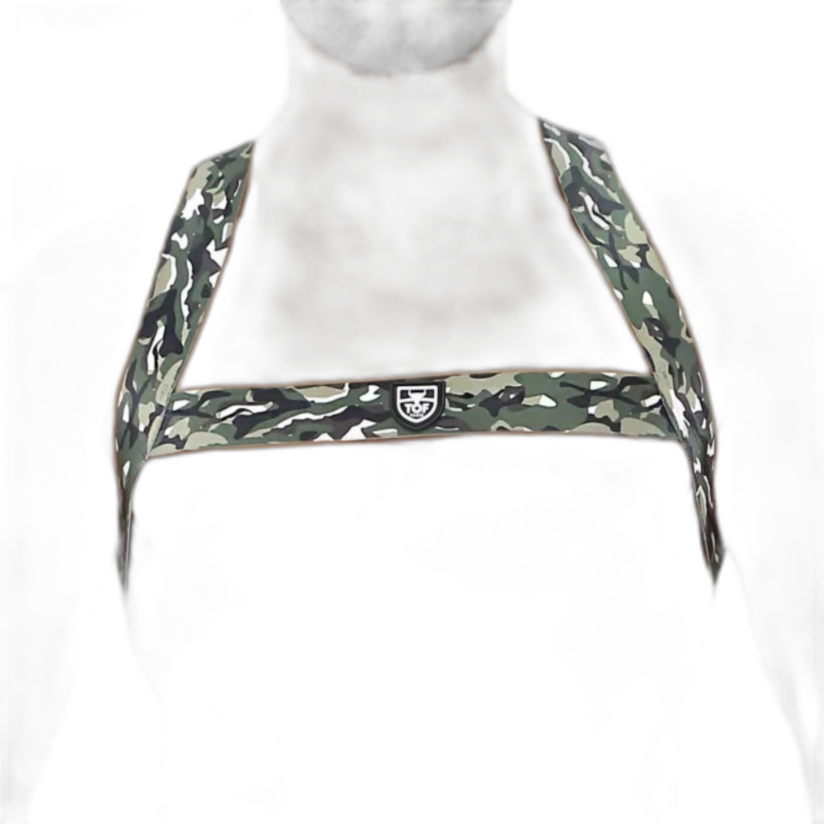 TOF Paris Fetish Elastic Chest Harness Khaki Camouflage