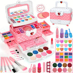 54PCS Kids Makeup Kit for Girl, Washable Kids Makeup Kit Girl Toys, Real Little Girls Makeup Kit for Kids 4-12, Birthday Gifts Christmas Toys for Girls 4 5 6 7 8 9 Year Old