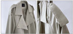 Temperament British Mid Length Over The Knee Windbreaker Women Loose Korean Style Jacket