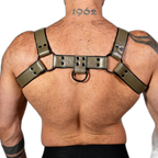 ruff GEAR Bold Leather Bulldog Harness Army
