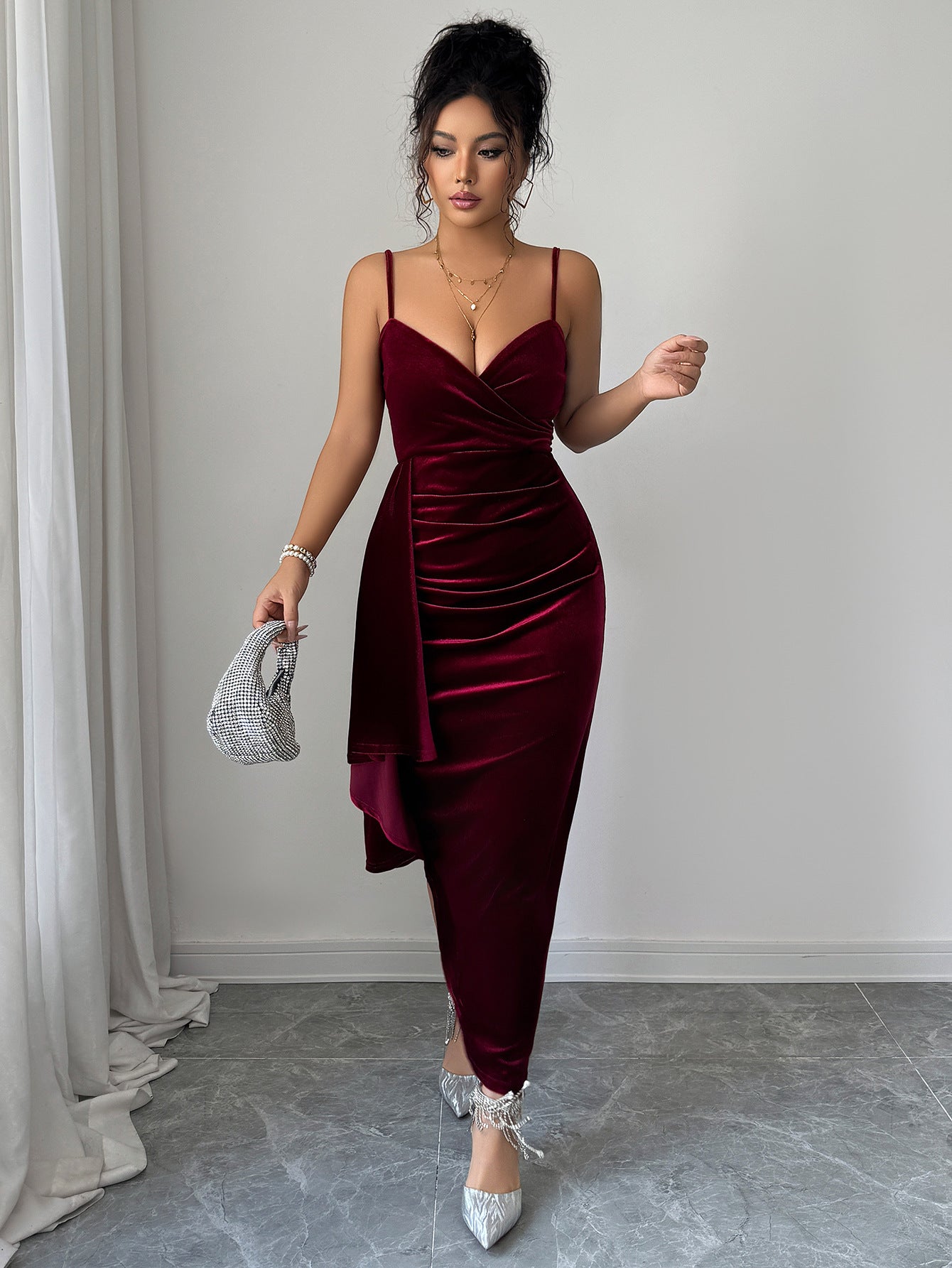 Women's Solid-Color Casual Elegant Slip Dress