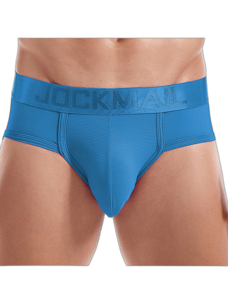 Men's Solid Color Mesh Breathable Sports Fitness Briefs