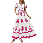 Flared Sleeves Layered Floral Dress