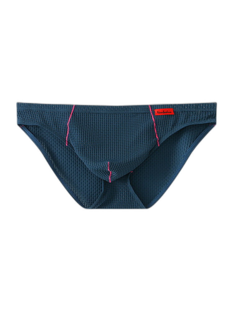 3 Pack Men's Nylon Plaid Lift Hip Briefs Triangle Briefs