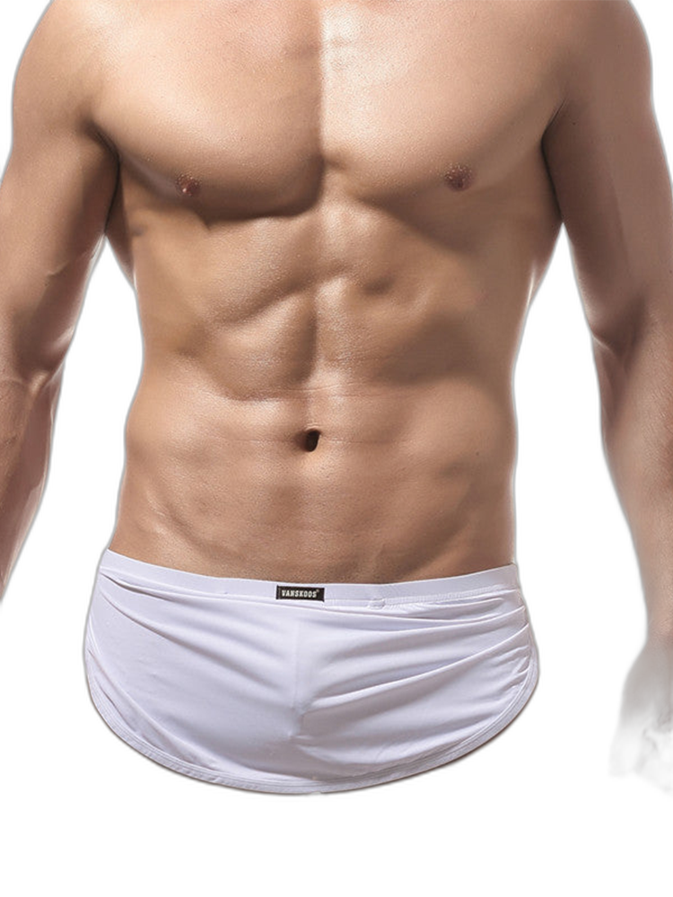 Men's Sexy Side Split  Boxers With Support Pouch