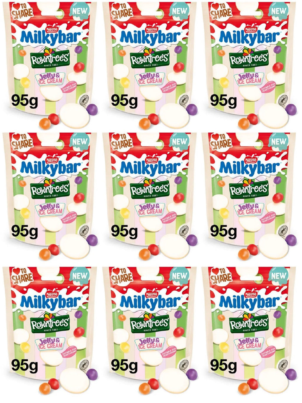 9 x Milkybar Buttons Jelly Pouch - 95GM