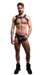 ruff GEAR RAW Leather Bulldog Harness Black