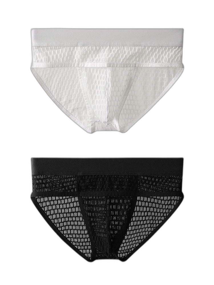 2 Pack Men's Lace Breathable Briefs
