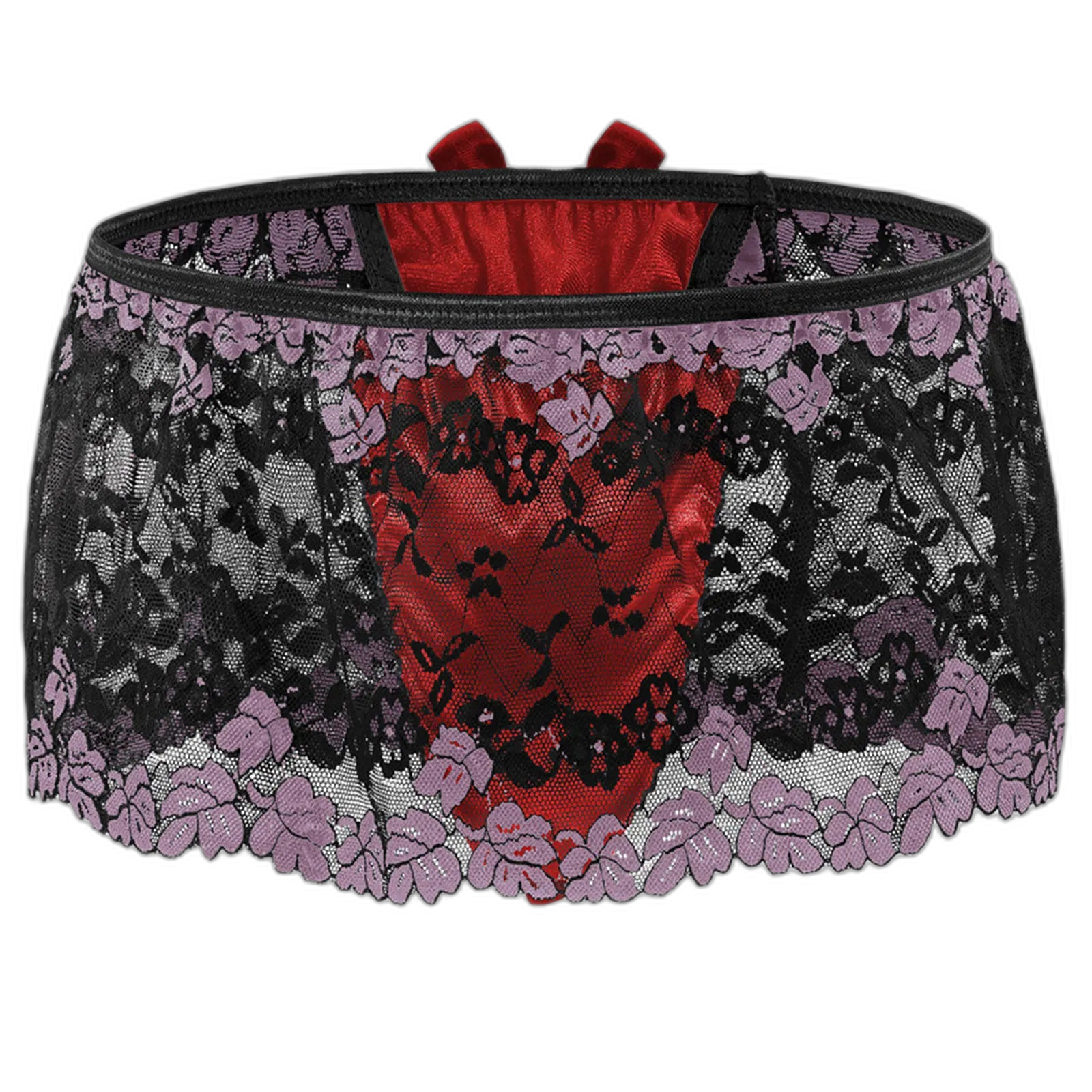 Lace Skirted Sissy Thong With High Waist