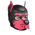 Mr S Leather Neoprene K9 Puppy Hood | Black/Pink