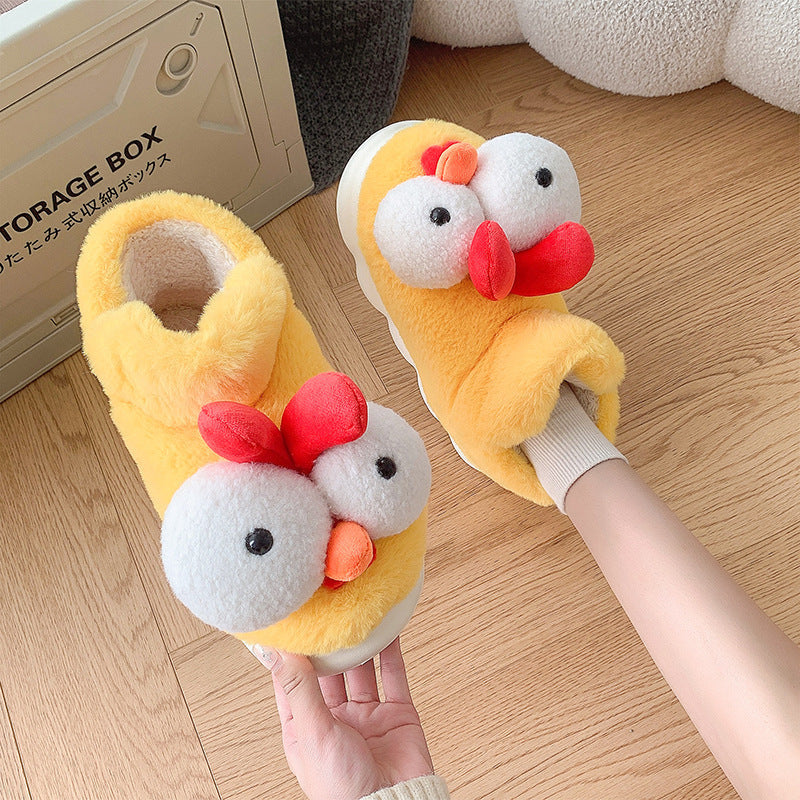 Cute Chick Cotton Slippers Women Winter New Home Indoor