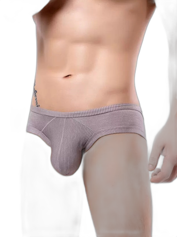 2 Pack Men's Low Rise Back Hollow 3D U-convex Large Pouch T-Back Briefs