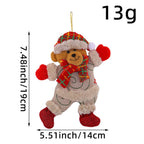Festive Christmas Tree Ornaments - Santa, Snowman, Reindeer & Bear Figures With Red & White Scarves, Golden Balls & Red Bows - Perfect For Holiday Decor, Christmas Decorations