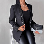 Cross-border Sequin Stitching Elegant Small Suit Jacket