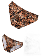 3 Pack ALLMIX Men's 3D Pouch Sexy Leopard Print Ice Silk Briefs