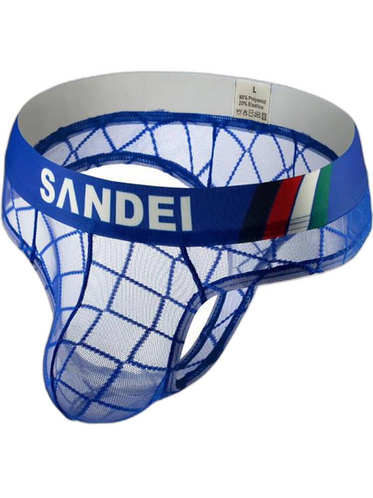 3 Pack Men's Low-Rise Lace Sexy Mesh Briefs And Thongs
