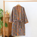 Women's SpringSummer Jacquard Woven Pure Cotton Double-Layer Gauze Nightgown