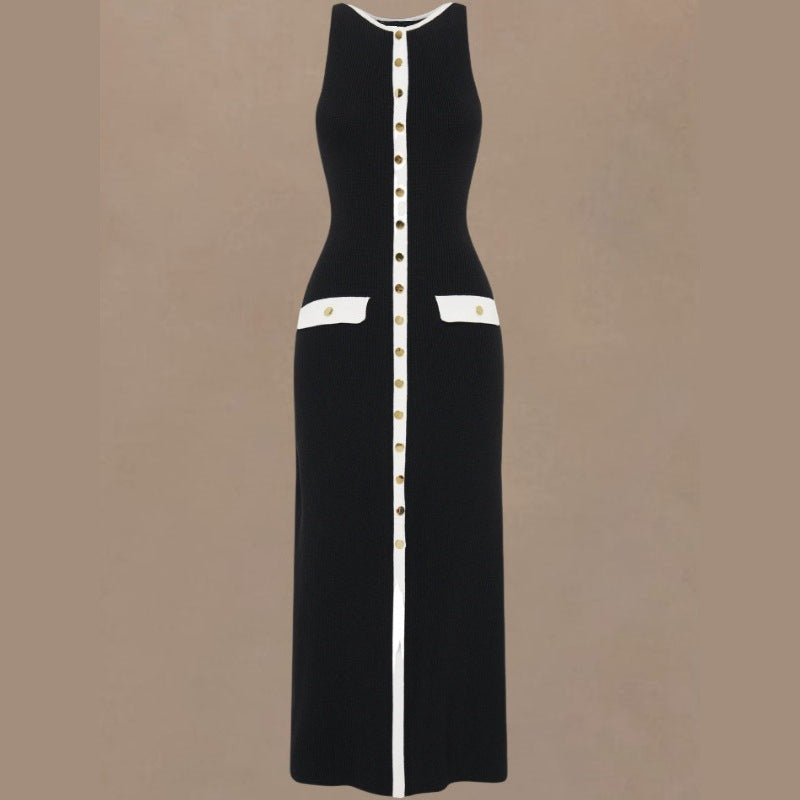 Knitted Elegant Sleeveless Dress For Women
