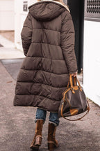 Solid Color Hooded Long Coat Winter Long Sleeve Double-sided Wear Slim Elegant Cardigan Jacket Top Women's Clothing