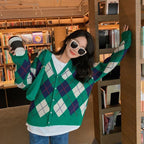 Color Matching Fashionable Knitted Casual Cardigan Easy Matching Coat