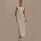 Knitted Elegant Sleeveless Dress For Women