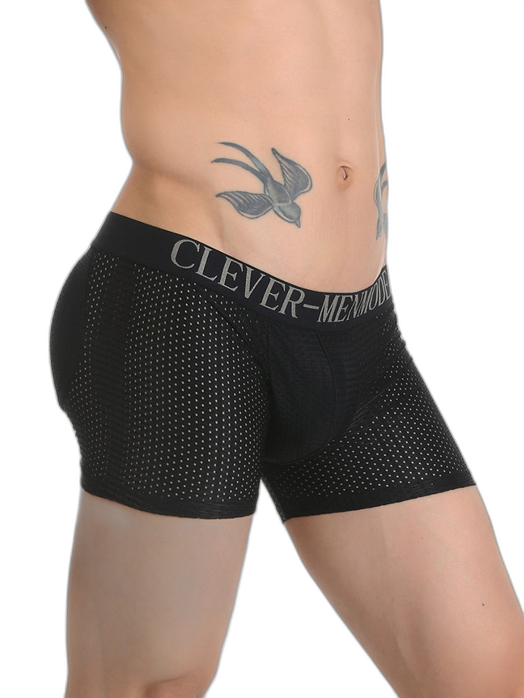 Sponge Cushion Mesh Buttock Boxer Briefs