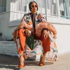 Holiday Sun Protection Shirt Beach Print Blouse Coat
