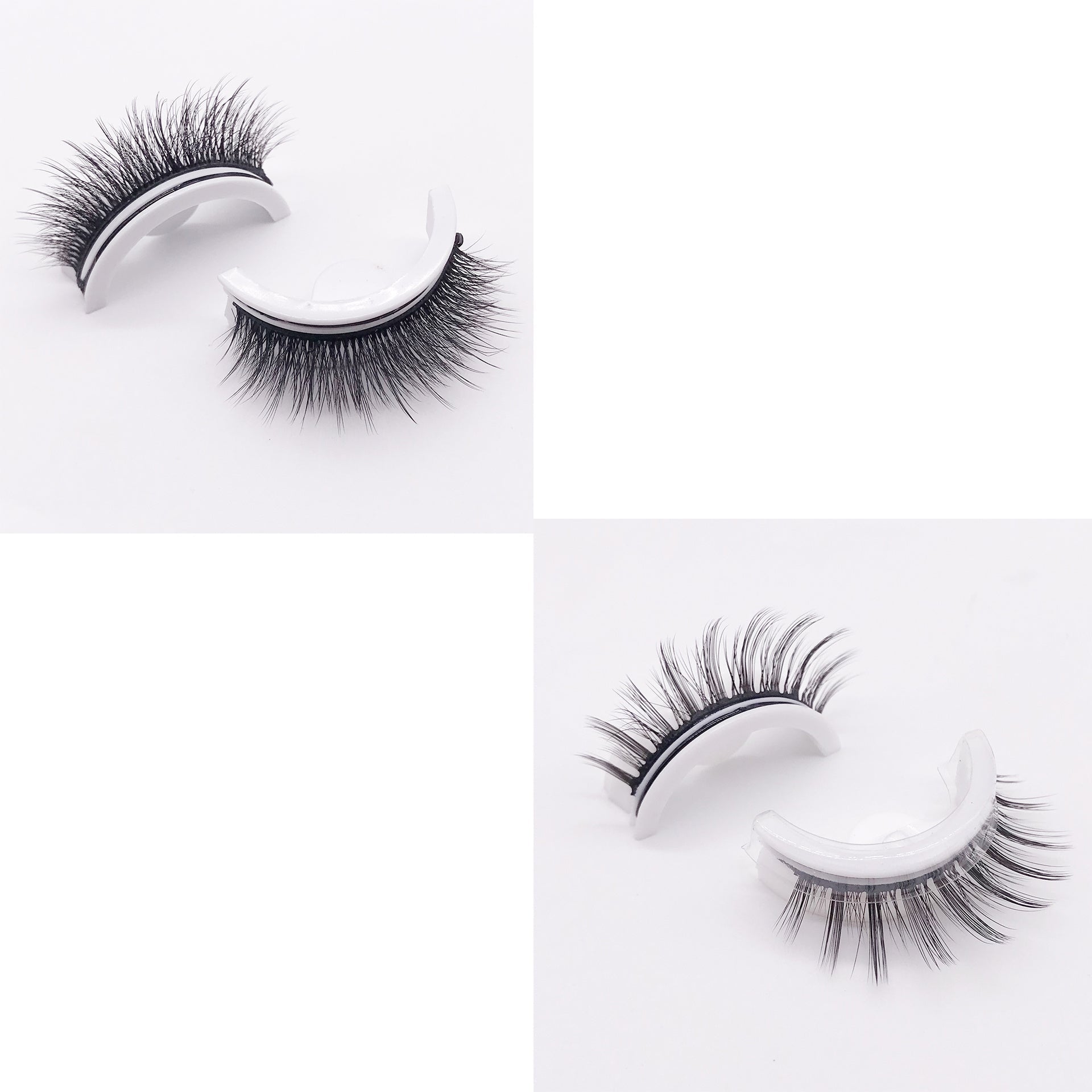 Reusable 3D Mink Lashes Natural False Eyelashes Self Adhesive Fake Glue Free Makeup Eyelash Extension Silk