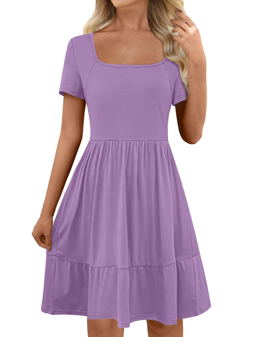 Women's Solid-color Short Sleeve Dress