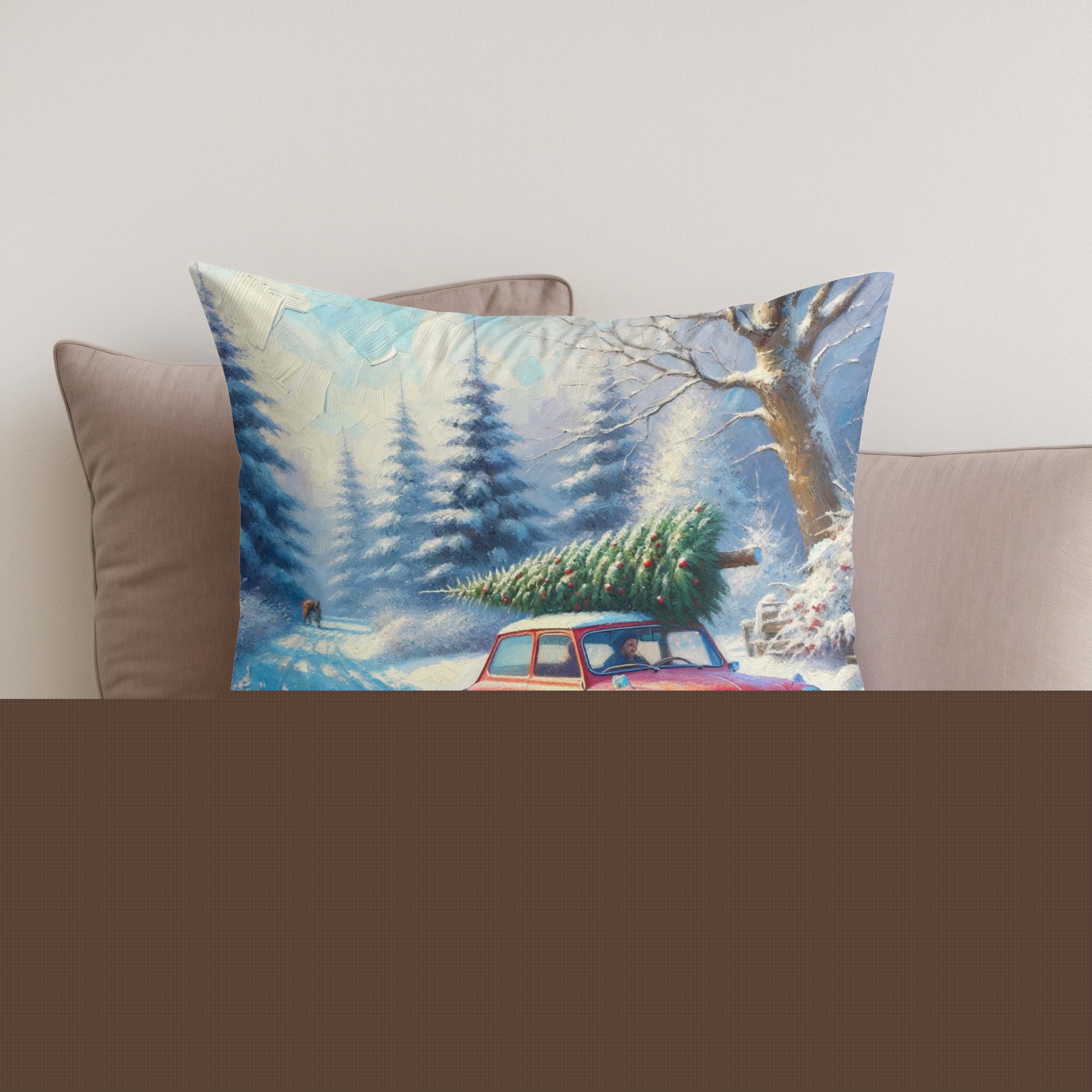 Christmas Journey Home Cotton Cushion
