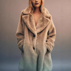 Fall Winter Fashion Artificial Fur Women's Warm Mid-length Coat