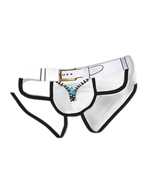 Zipper Belt Printed Cotton Pouch Briefs