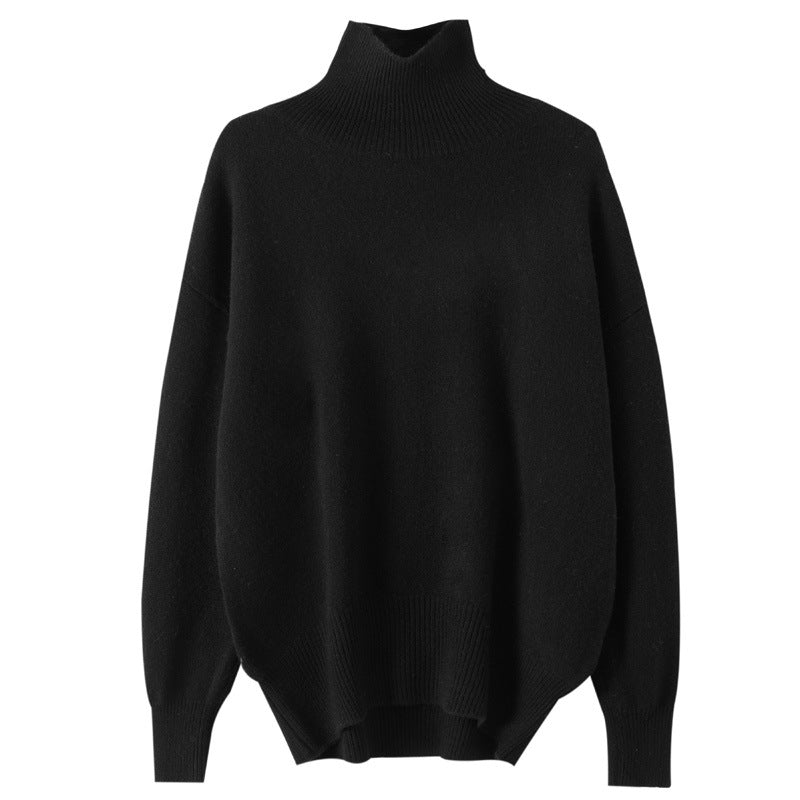 Women's High-neck Pure Wool Sweater Extra-thick Cashmere