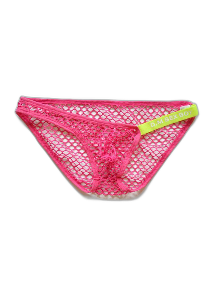 2 Pack Men's Low Waist Sexy Mesh Breathable Sports Transparent Briefs