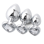 Heart Metal Anal Plug Set - Training Kit