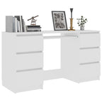 Modern Wooden Home Office Computer Desk Table With 6 Storage Drawers
