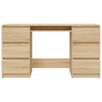 Modern Wooden Home Office Computer Desk Table With 6 Storage Drawers