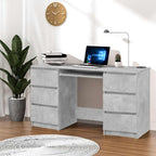 Modern Wooden Home Office Computer Desk Table With 6 Storage Drawers