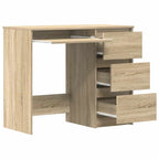 Modern Wooden Home Office Computer Desk Table With 3 Storage Drawers