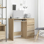 Modern Wooden Home Office Computer Desk Table With 3 Storage Drawers