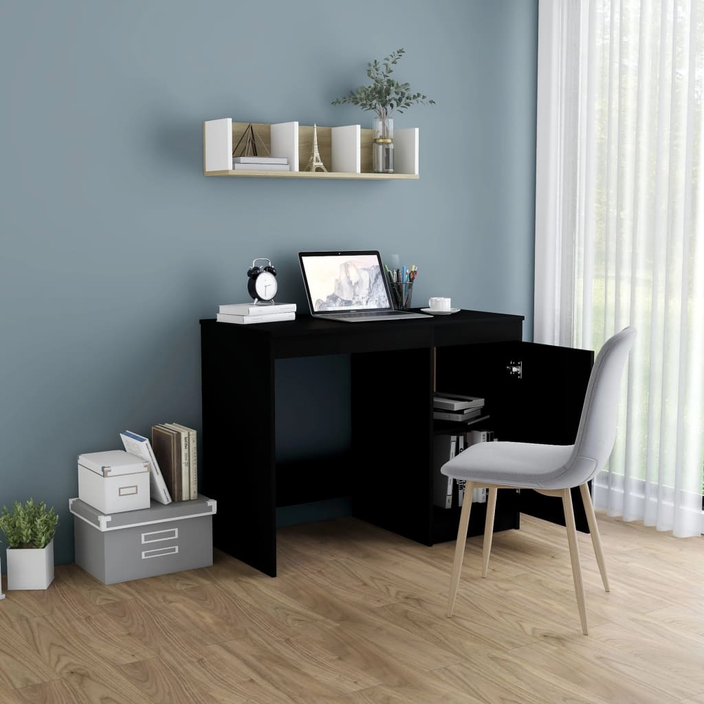 Modern Wooden Home Office Computer Desk Table With Storage Cupboard Wood