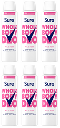 6 x Sure Women Whole Body Wild Rose - 150ML