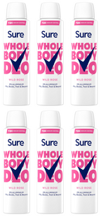 6 x Sure Women Whole Body Wild Rose - 150ML