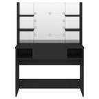 Makeup Table with LED Lights 100x40x135 cm MDF Black