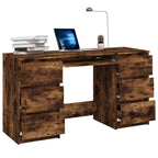 Modern Wooden Home Office Computer Desk Table With 6 Storage Drawers
