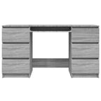 Modern Wooden Home Office Computer Desk Table With 6 Storage Drawers