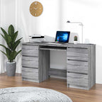 Modern Wooden Home Office Computer Desk Table With 6 Storage Drawers