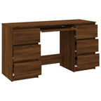 Modern Wooden Home Office Computer Desk Table With 6 Storage Drawers